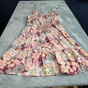 MIMI CHICA  Pink floral/Hippie‎ Tank Sleeveless Dress-SZ Lg